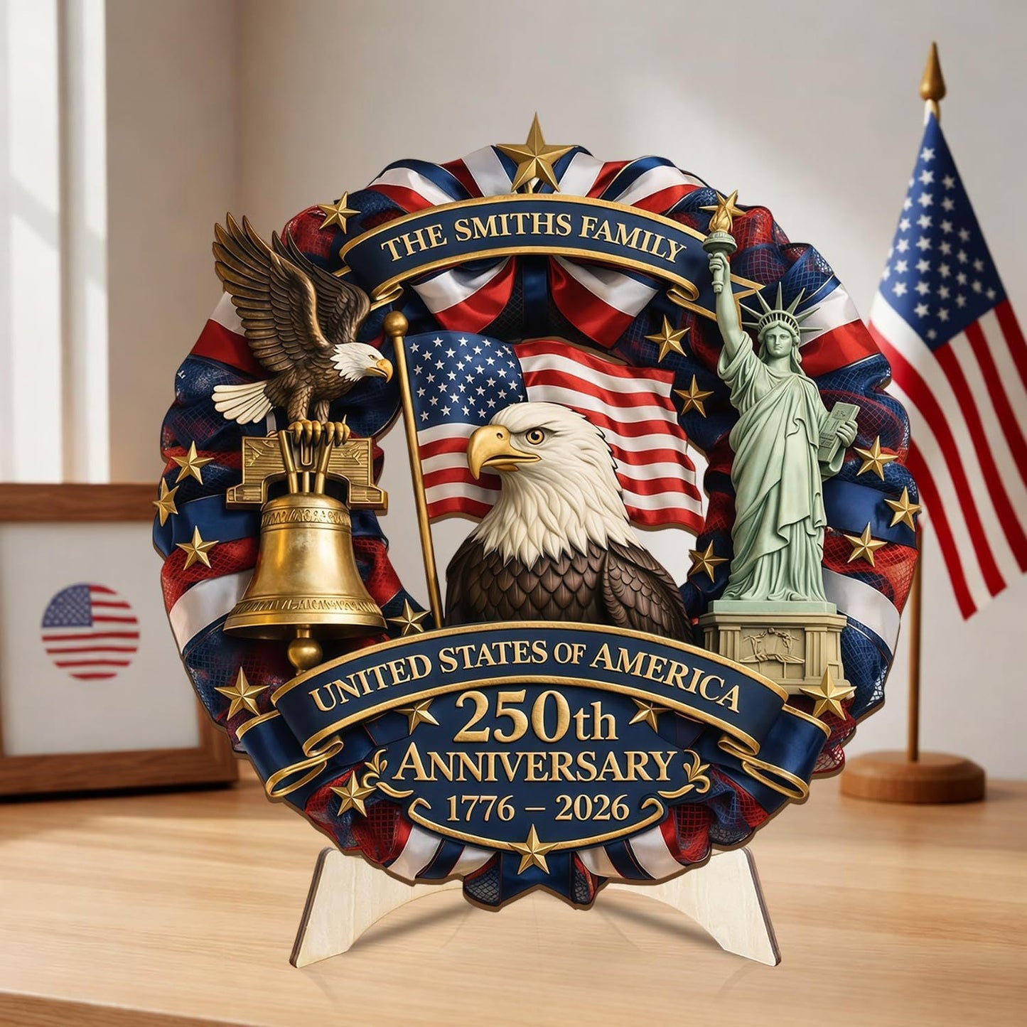 Celebrate America’s 250th – Personalized Patriotic doorplate for Your Home