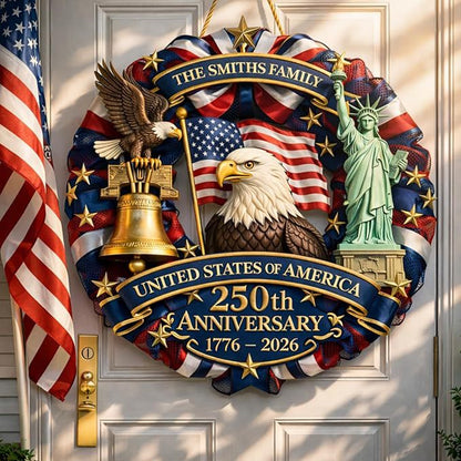 Celebrate America’s 250th – Personalized Patriotic doorplate for Your Home