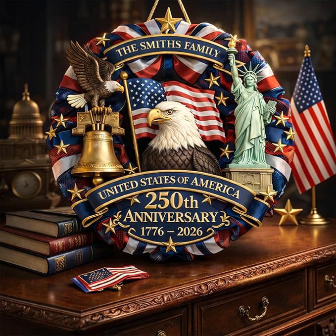 Celebrate America’s 250th – Personalized Patriotic doorplate for Your Home