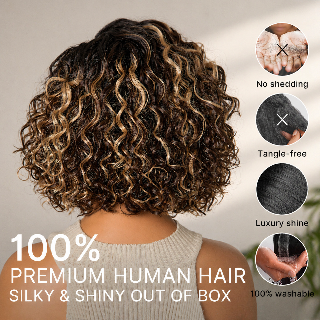 🔥Last Day: 79% OFF🔥Ready-to-Wear Glueless Curly Bob Wig