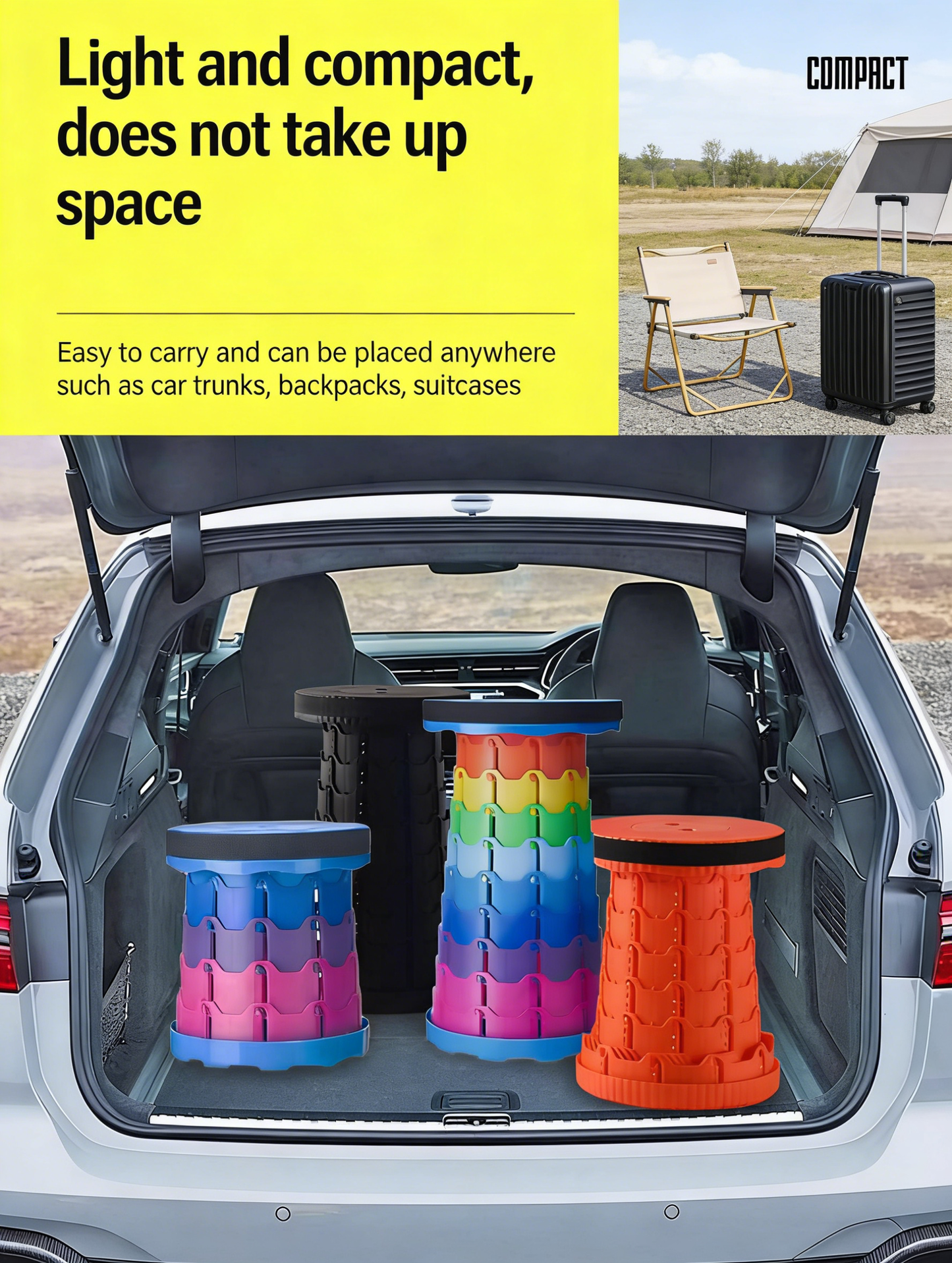 One Pull, One Twist – Adjustable, Sturdy, Go-Anywhere Stool