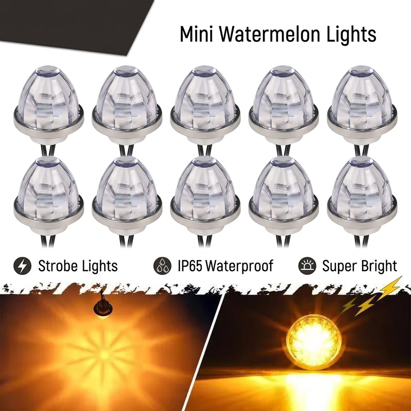🚨3/4 Inch LED Amber Watermelon Side Marker Light 3rd Gen Design🚨