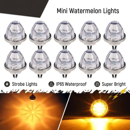 🚨3/4 Inch LED Amber Watermelon Side Marker Light 3rd Gen Design🚨