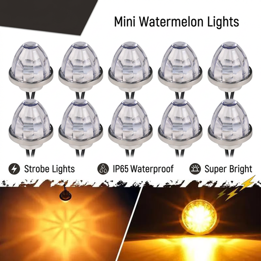 🚨3/4 Inch LED Amber Watermelon Side Marker Light 3rd Gen Design🚨