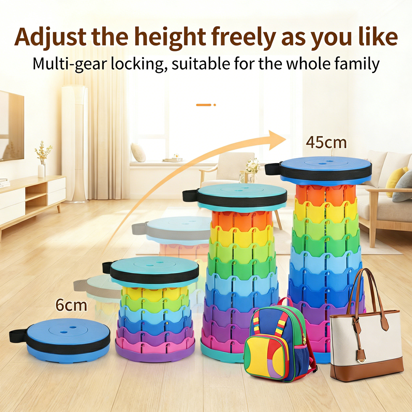 One Pull, One Twist – Adjustable, Sturdy, Go-Anywhere Stool