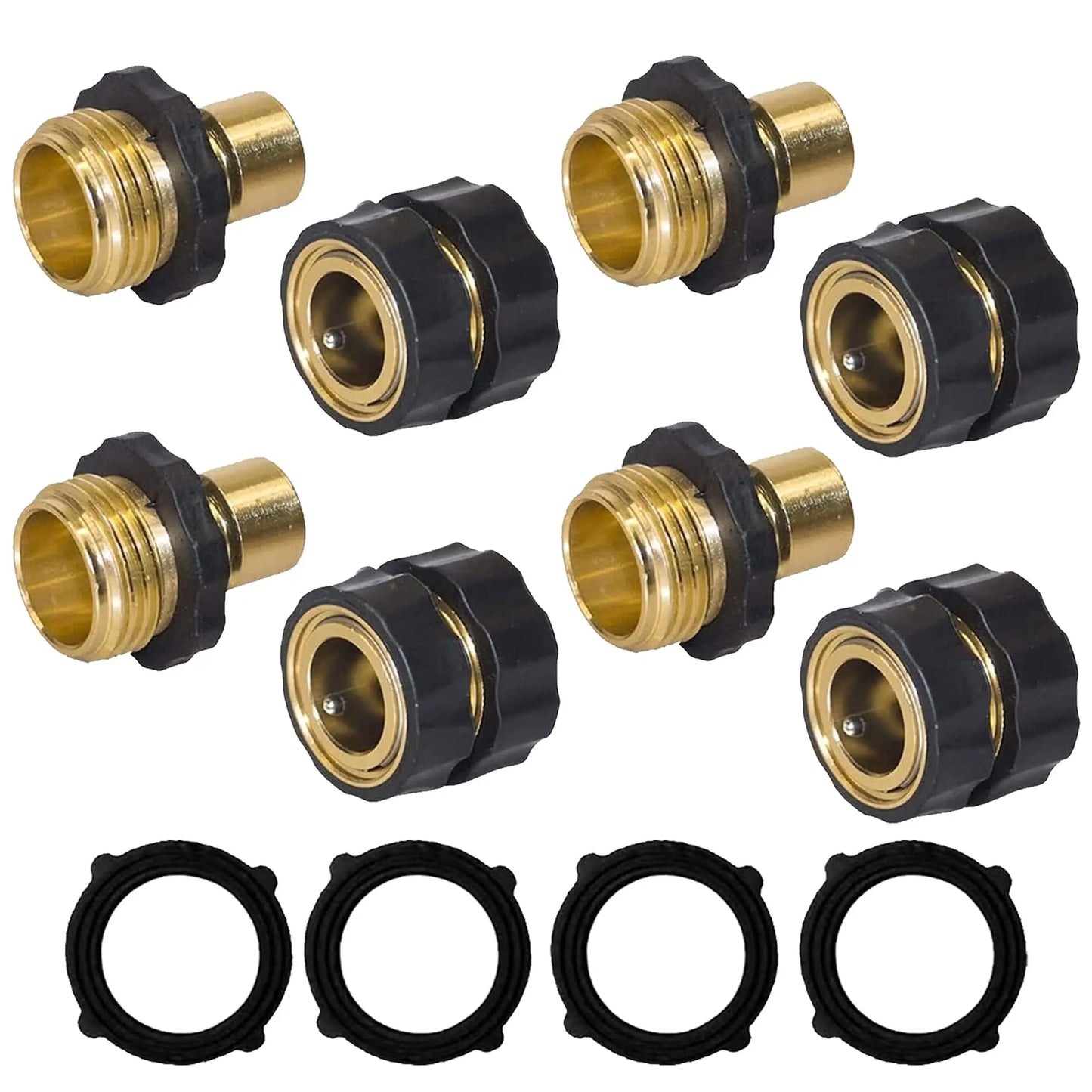 Hourleey Garden Hose Quick Connector, 3/4 Inch Male and Female Garden Hose Fitting Quick Connector