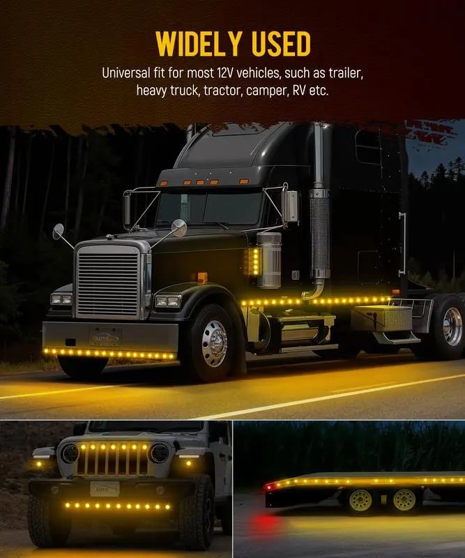 🚨3/4 Inch LED Amber Watermelon Side Marker Light 3rd Gen Design🚨