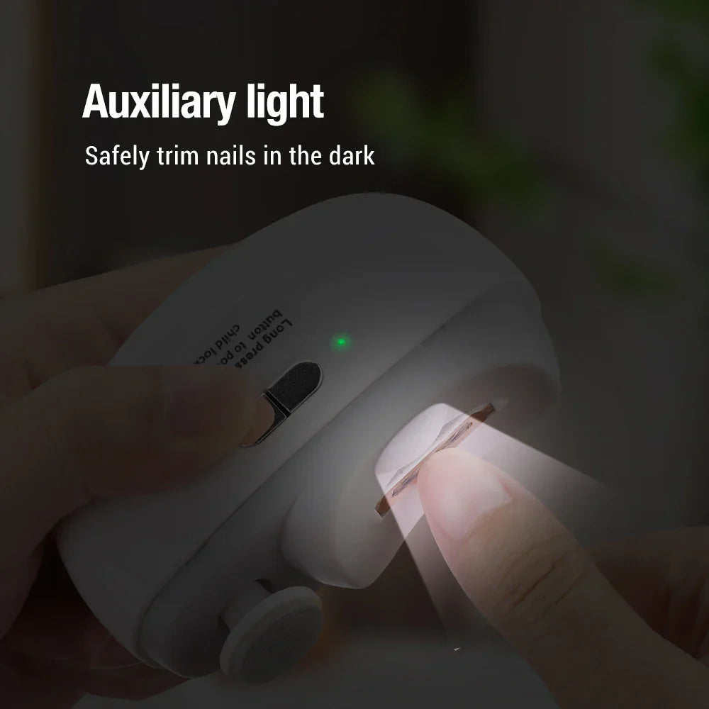 Electric Nail Clipper & Polisher with LED Light