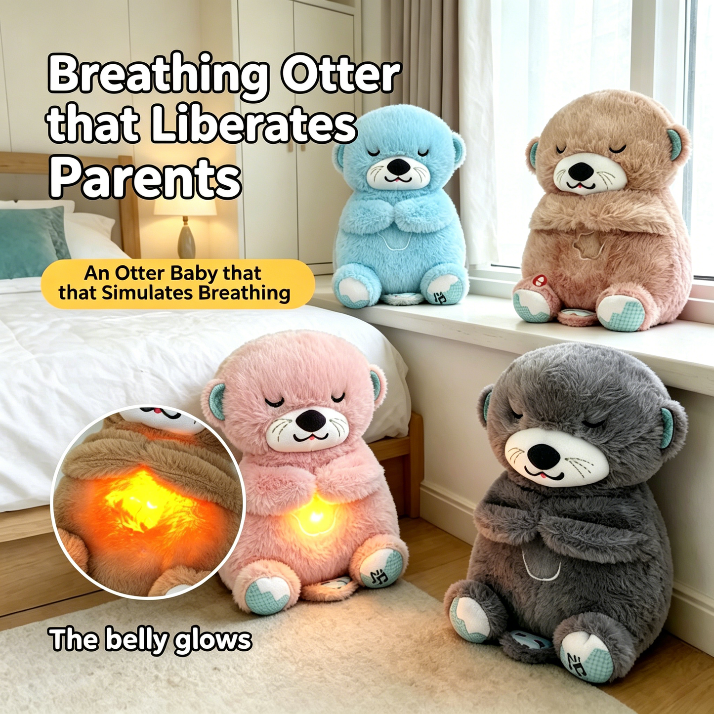 Tired of Sleepless Nights? This Cuddly Otter Mimics Real Breathing to Help You Fall Asleep Fast