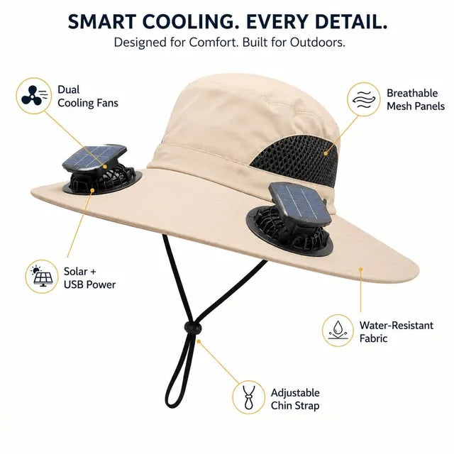 🔥🔥Father's Day Best Sellers ☀️Solar-Powered Outdoor Cooling Fan Hat